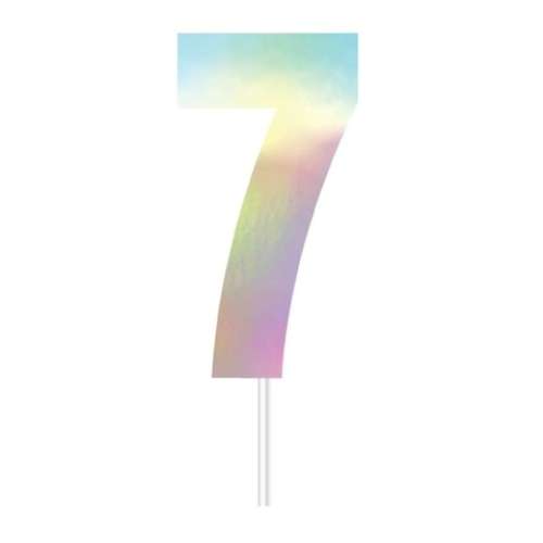 Iridescent Cake Topper - Number 7 - Click Image to Close